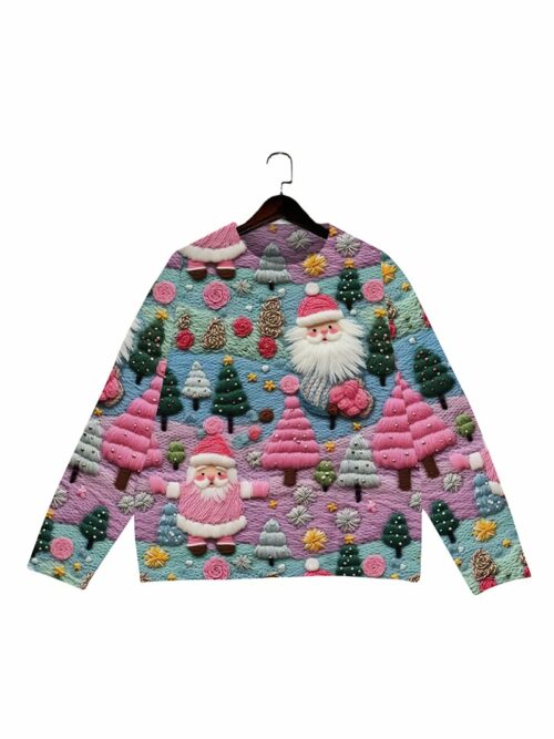 Women's Round Neck All-Over Patterned Sweater Y020