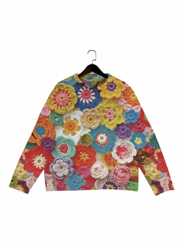 Women's Round Neck All-Over Patterned Sweater Y011